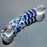 Double Tapered End, Multi-Pleasure Glass Dildo