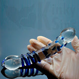 Double Tapered End, Multi-Pleasure Glass Dildo