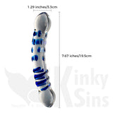 Double Tapered End, Multi-Pleasure Glass Dildo