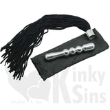 Double Trouble 3 Ball Suede Leather Flogger and Anal Dildo