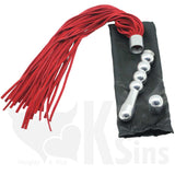 Double Trouble 3 Ball Suede Leather Flogger and Anal Dildo