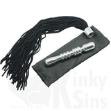 Double Trouble Multi Ribbed Suede Leather Flogger and Anal Dildo