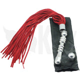 Double Trouble Multi Ribbed Suede Leather Flogger and Anal Dildo