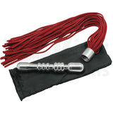 Double Trouble Multi Ribbed Suede Leather Flogger and Anal Dildo