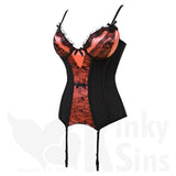 Figure Flattering Bustier With Sheer Mesh & Lace Detail - Free G-String