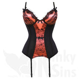 Figure Flattering Bustier With Sheer Mesh & Lace Detail - Free G-String