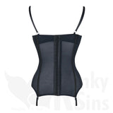 Figure Flattering Bustier With Sheer Mesh &amp; Lace Detail - Free G-String