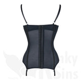 Figure Flattering Bustier With Sheer Mesh & Lace Detail - Free G-String