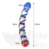 Glorious Ribbed Glass Double Ended Dildo