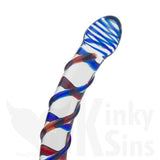 Glorious Ribbed Glass Double Ended Dildo