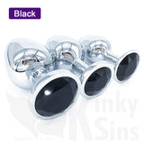 Jewelled Metal Booty Butt Plug Set