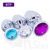 Jewelled Metal Booty Butt Plug Set