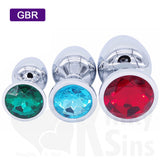 Jewelled Metal Booty Butt Plug Set
