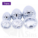 Jewelled Metal Booty Butt Plug Set
