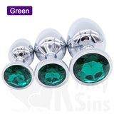Jewelled Metal Booty Butt Plug Set
