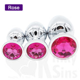 Jewelled Metal Booty Butt Plug Set