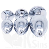 Jewelled Metal Booty Butt Plug Set