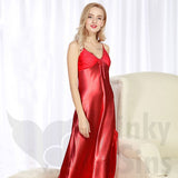 Long & Elegant Lacy Satin Style Night Dress