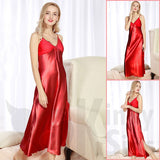 Long & Elegant Lacy Satin Style Night Dress