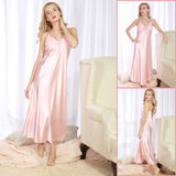 Long & Elegant Lacy Satin Style Night Dress