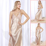 Long & Elegant Lacy Satin Style Night Dress