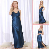 Long & Elegant Lacy Satin Style Night Dress