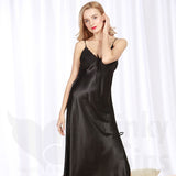 Long & Elegant Lacy Satin Style Night Dress