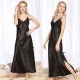 Long & Elegant Lacy Satin Style Night Dress