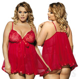 Sheer Lace With A Touch Of Sparkle Babydoll - Plus Sizes - FREE G-String
