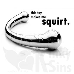 Stainless Steel Curved G & P-Spot Climax Wonder Dildo