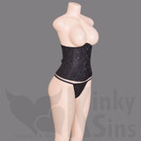 Beautiful Buttoned Absolute Under-Bust Corset Plus Size Collection - With a FREE G-String