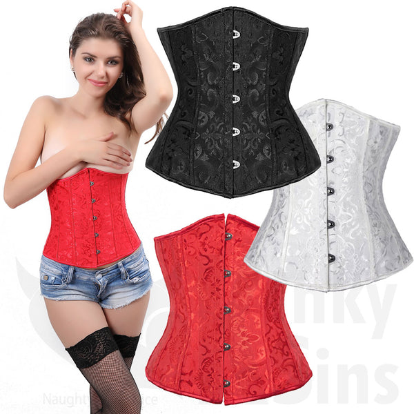 Beautiful Buttoned, Absolute Under-Bust Corset Collection - With a FREE G-String