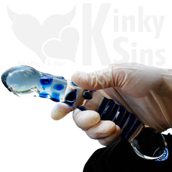 Double Tapered End, Multi-Pleasure Glass Dildo