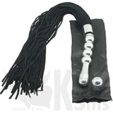 Double Trouble 3 Ball Suede Leather Flogger and Anal Dildo
