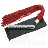 Double Trouble 5 Super Ball Suede Leather Flogger and Anal Dildo