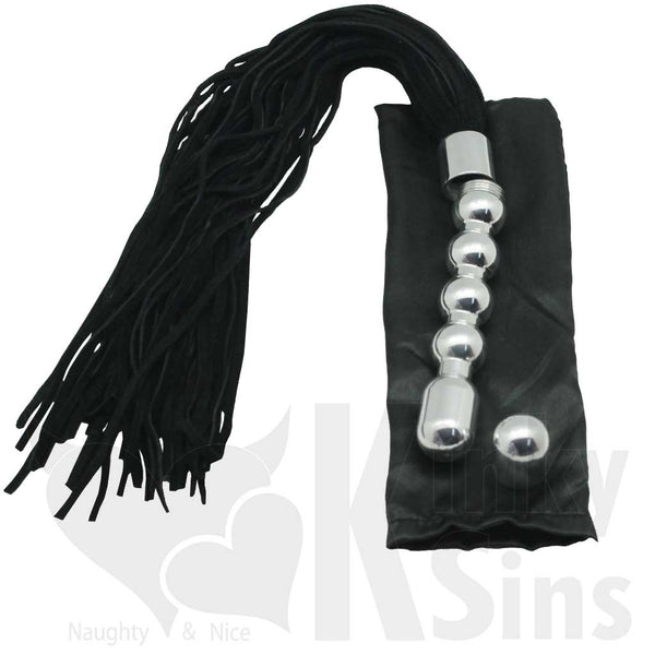 Double Trouble Ball and Dash Suede Leather Flogger and Anal Dildo