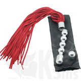 Double Trouble Ball and Dash Suede Leather Flogger and Anal Dildo