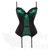 Figure Flattering Bustier With Sheer Mesh &amp; Lace Detail - Free G-String