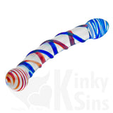 Glorious Ribbed Glass Double Ended Dildo