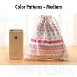 Handmade Colorful Cotton Drawstring Storage Bags