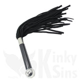 The Deluxe Double Sensation Suede Leather Flogger - Black