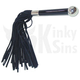 The Deluxe Double Sensation Suede Leather Flogger - Black