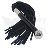 The Deluxe Double Sensation Suede Leather Flogger - Black