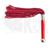 The Deluxe Double Sensation Suede Leather Flogger - Red