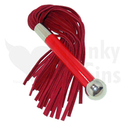 The Deluxe Double Sensation Suede Leather Flogger - Red